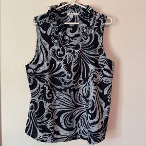 Chico's Black and White Patterned Sleeveless Top